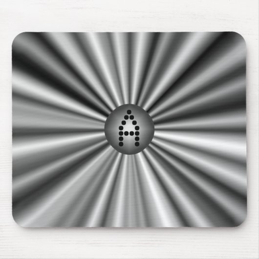 Mit Monogramm Modernes, stilvolles Schwarz-weißes Mousepad (Vorne)