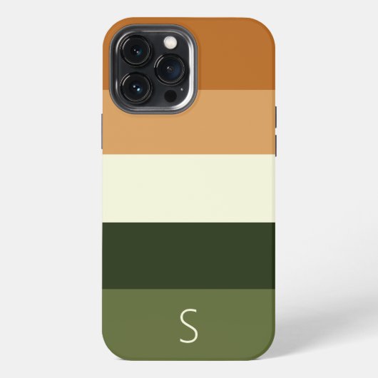Mit Monogramm modernes Streifenmuster iPhone Hülle (Rückseite)