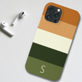 Mit Monogramm modernes Streifenmuster iPhone Hülle