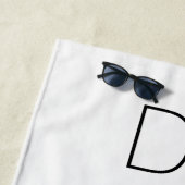 mit Monogramm, modernes Weiß Strandtuch (Beispiel)