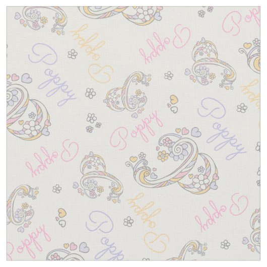 Mit Monogramm Mohnname und Buchstabe P Stoff (Nahaufnahme)