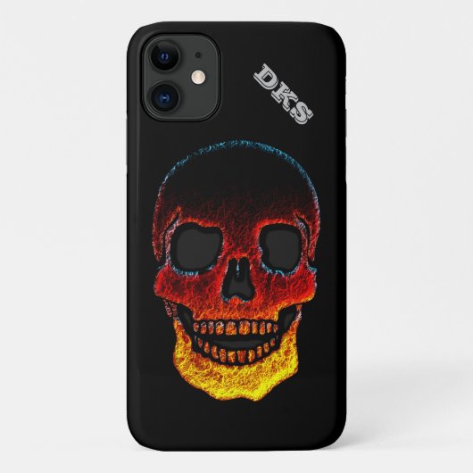 Mit Monogramm Molten Lava Blick Skull iPhone 11 Fa Case-Mate iPhone Hülle (Rückseite)
