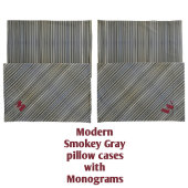 Mit Monogramm monochromatische Streifen aus grauem Kissenbezug