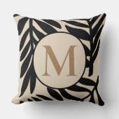 Mit Monogramm Monochrome-Palmblätterblatt Kissen (Vorderseite)