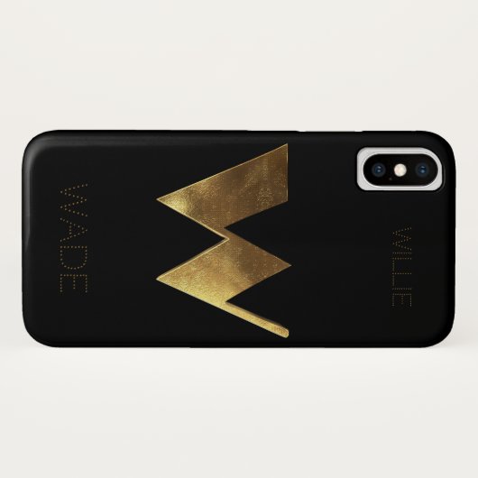 Mit Monogramm Monogramm Erstmaliges W Schwarzes Go Case-Mate iPhone Hülle (Rückseite (Horizontal))