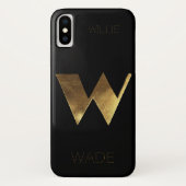 Mit Monogramm Monogramm Erstmaliges W Schwarzes Go Case-Mate iPhone Hülle (Rückseite)