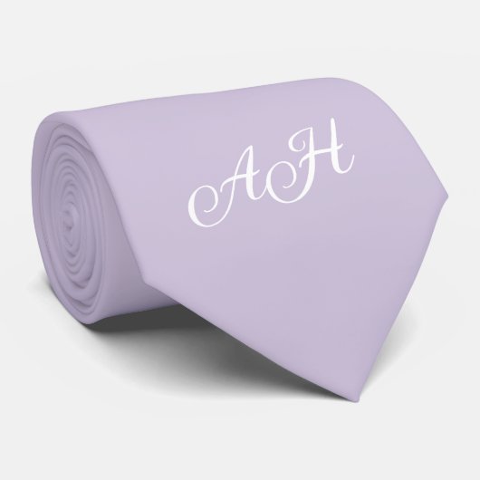 Mit Monogramm Monogramm für lila initiale Trauzeug Krawatte (Gerollt)
