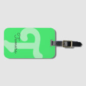 Mit Monogramm Monogramm, Neon Green Gepäckanhänger (Vorderseite (Horizontal))