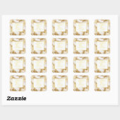 Mit Monogramm monstera Gilded Gold Wedding Quadratischer Aufkleber (Blatt)