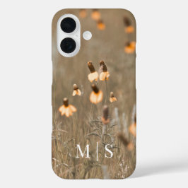 Mit Monogramm Montana Burnt Orange Wildblume iPhone 16 Hülle