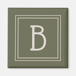 Mit Monogramm Moss Grün und Aus Weiß Magnet