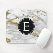 Mit Monogramm Mouse Pad aus Gold und weißem Marmor Mousepad (Mit Mouse)