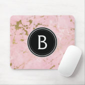 Mit Monogramm Mouse Pad aus rosa und goldfarbenem  Mousepad (Mit Mouse)