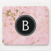 Mit Monogramm Mouse Pad aus rosa und goldfarbenem  Mousepad (Vorne)