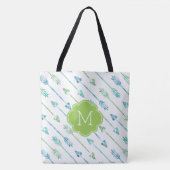 Mit Monogramm Muster der Aquarellpfeile Tasche (Vorderseite)
