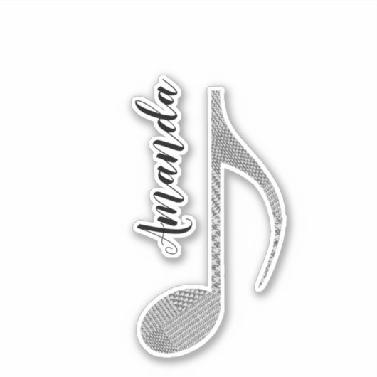 Mit Monogramm Muster für das musikalische Hahnentr Aufkleber (Vorderseite)