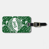 Mit Monogramm Muster für den Golfer Gepäckanhänger (Vorderseite horizontal)