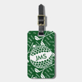Mit Monogramm Muster für den Golfer Gepäckanhänger (Vorderseite vertikal)
