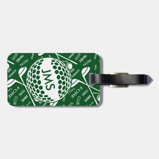 Mit Monogramm Muster für den Golfer Gepäckanhänger (Rückseite horizontal)