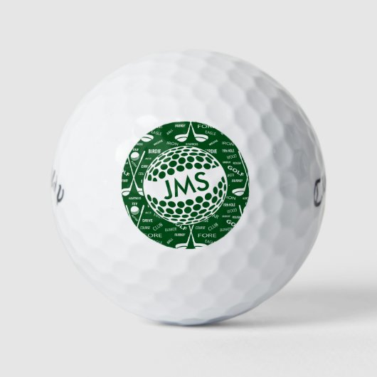 Mit Monogramm Muster für den Golfer Golfball (Vorderseite)