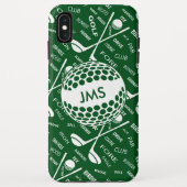Mit Monogramm Muster für den Golfspieler Case-Mate iPhone Hülle (Rückseite)