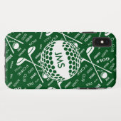 Mit Monogramm Muster für den Golfspieler Case-Mate iPhone Hülle (Rückseite (Horizontal))