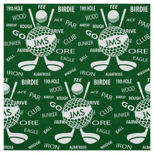 Mit Monogramm Muster für den Golfspieler Stoff (Muster)