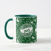 Mit Monogramm Muster für den Golfspieler Tasse (Links)