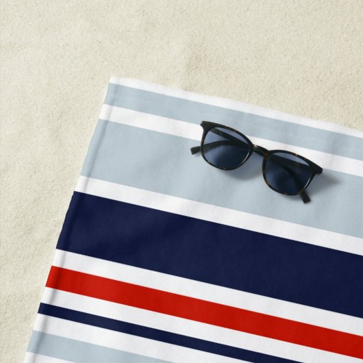 Mit Monogramm Muster für die minimalrote blaugraue Strandtuch (Beispiel)