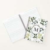 Mit Monogramm Muster für grüne Blätter Notizblock (Innenseite)