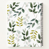 Mit Monogramm Muster für grüne Blätter Notizblock (Rückseite)