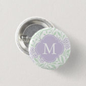Mit Monogramm Muster für grüne Lavendel Button (Vorne & Hinten)