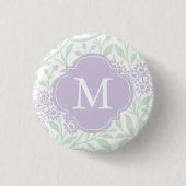 Mit Monogramm Muster für grüne Lavendel Button (Vorderseite)