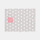 Mit Monogramm Muster für Minze und Korallenwaben Fleecedecke (Vorderseite (Horizontal))