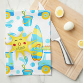 Mit Monogramm Muster für Sommer- und Strandspass Geschirrtuch (Viertel Falte)