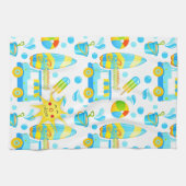 Mit Monogramm Muster für Sommer- und Strandspass Geschirrtuch (Horizontal)