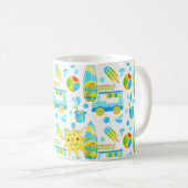 Mit Monogramm Muster für Sommer- und Strandspass Kaffeetasse (VorderseiteRechts)