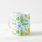 Mit Monogramm Muster für Sommer- und Strandspass Kaffeetasse (Vorderseite Links)