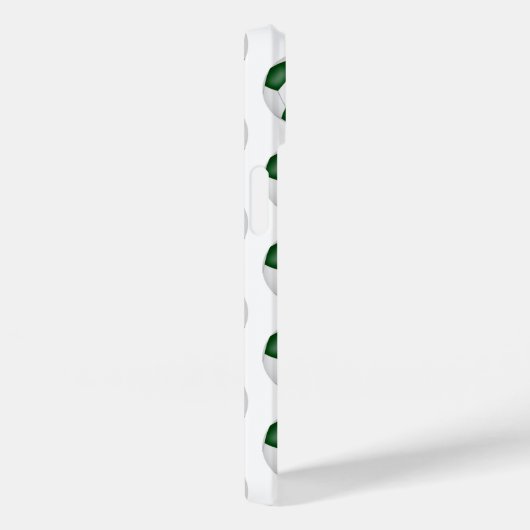 mit Monogramm Muster grauer Fußballbälle Case-Mate iPhone Hülle (Rückseite / Rechts)