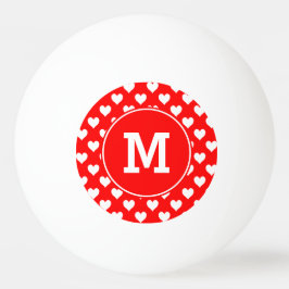Mit Monogramm Muster in Rot und Weiß Tischtennisball