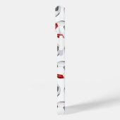 mit Monogramm Muster von roten, grauen Fußballbäll Case-Mate iPhone Hülle (Rückseite / Links)