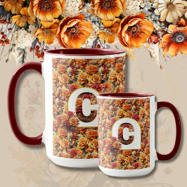 Mit Monogramm Mutter Oma Birthday Fall Floral Tasse