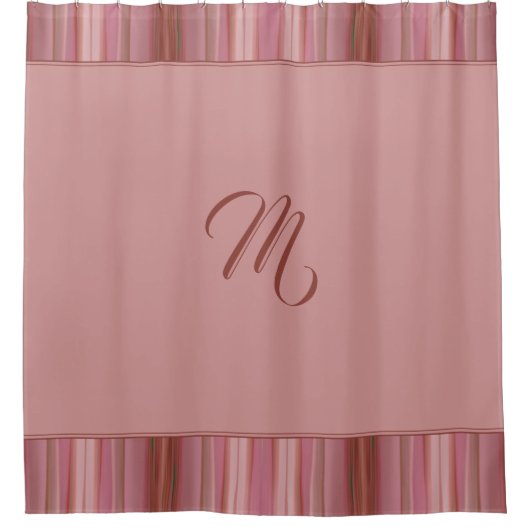 Mit Monogramm Mystic Mauve Duschvorhang (Vorderseite)