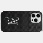 Mit Monogramm "N"-Imitate - Kohlenstofffaser-Box Case-Mate iPhone Hülle (Rückseite (Horizontal))