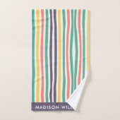 mit Monogramm, Name Badhandtuch Set (Handtuch)