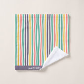 mit Monogramm, Name Badhandtuch Set (Waschlappen)