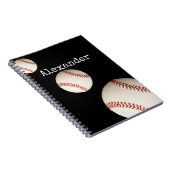 Mit Monogramm Name Baseball Black Sport Notizblock (Rechte Seite)