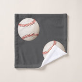 Mit Monogramm Name Baseball Blue Sport Badezimmerf Badhandtuch Set (Waschlappen)