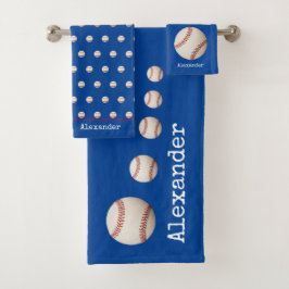 Mit Monogramm Name Baseball Softball-Sportbadezett Badhandtuch Set