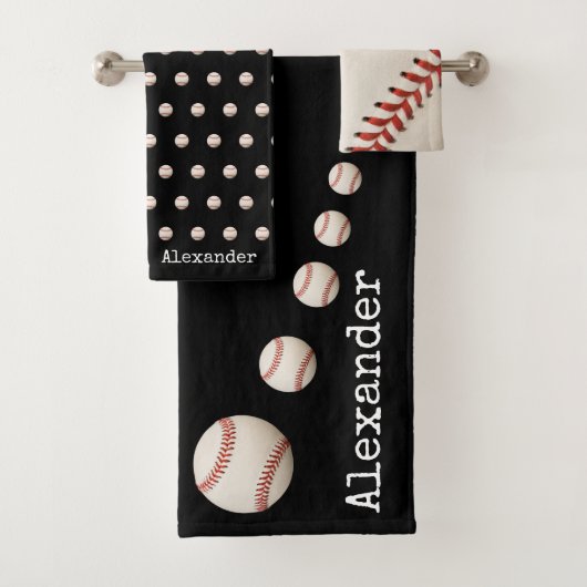 Mit Monogramm Name Baseball Softballsport Badhandtuch Set (Insitu)